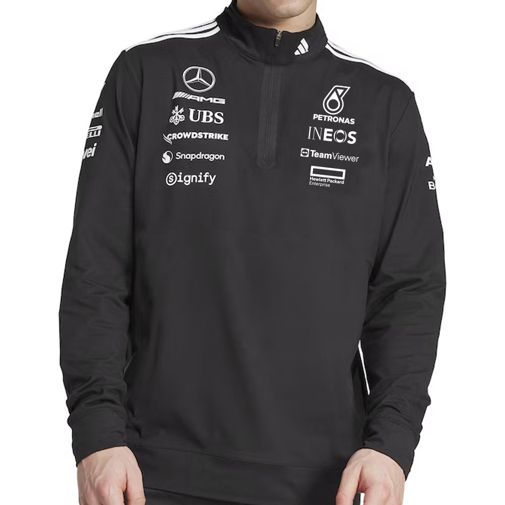 mercedes amg petronas f1 2025 team 1/4 zip sweat mercedes amg petronas f1 2025 team 1/4 zip sweat