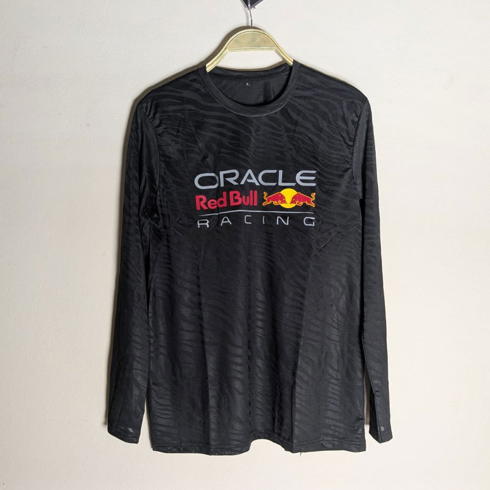 red bull black & white jacquard full sleeve t shirt red bull black & white jacquard full sleeve t shirt
